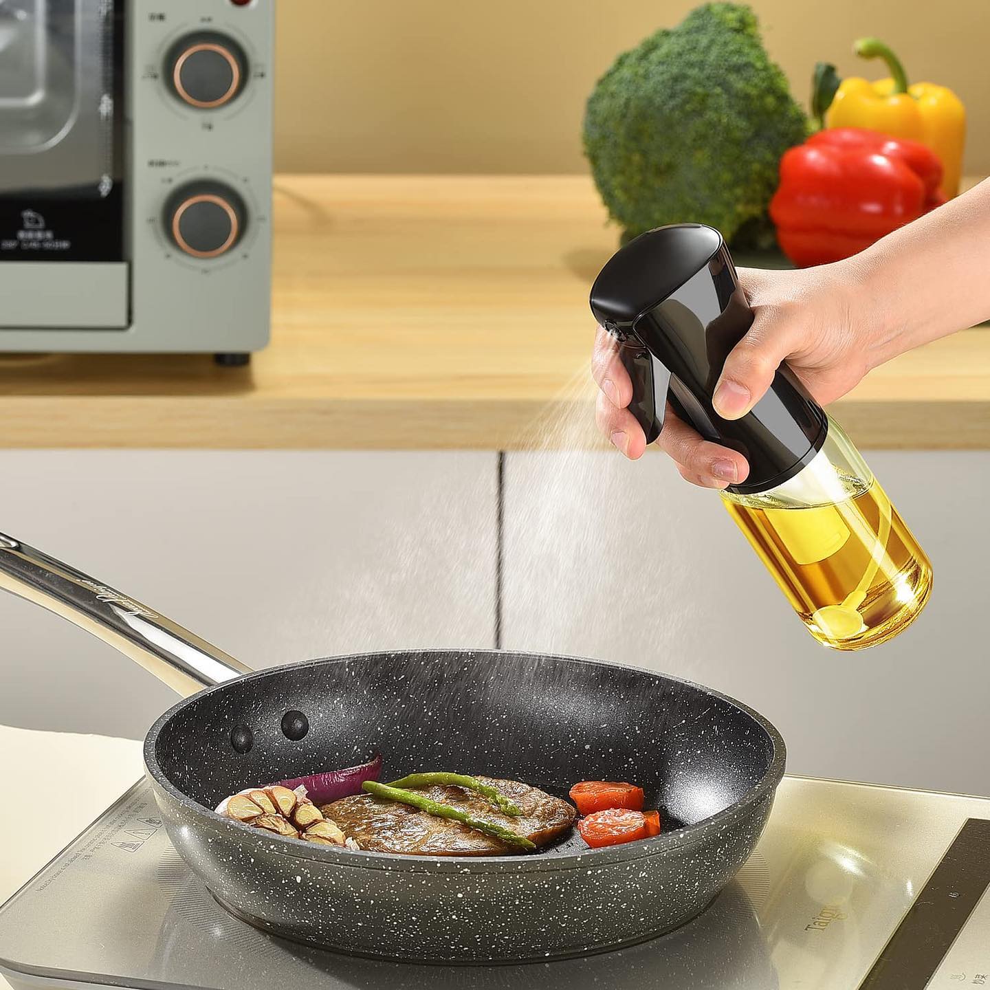 Oil Spray Bottle Pump for Oil-Control Kitchen Olive Oil-Sprayer Pot Bottle Dispenser Gadget Cooking Tools For BBQ ,Baking, Frying, Salad